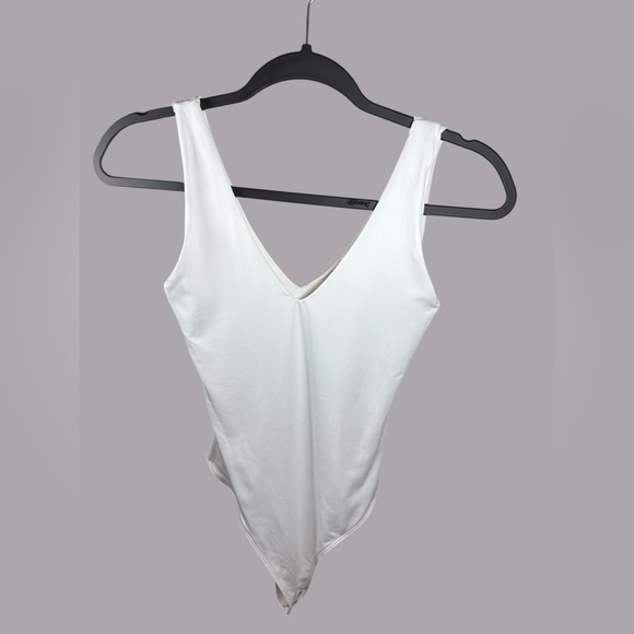 NWT Anthropologie Second Skin by RD Style V-Neck Bodysuit White XS - Picture 3 of 12